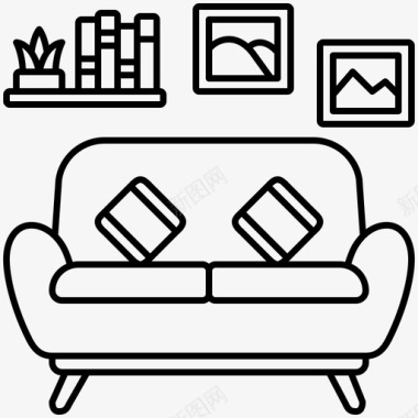 座椅沙发舒适客厅图标