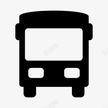 公共标识红公共汽车城市公共交通图标