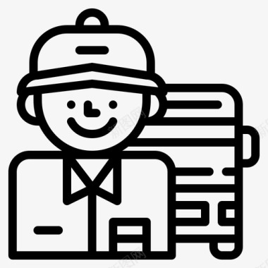 公共标识红公共汽车司机工作职业图标