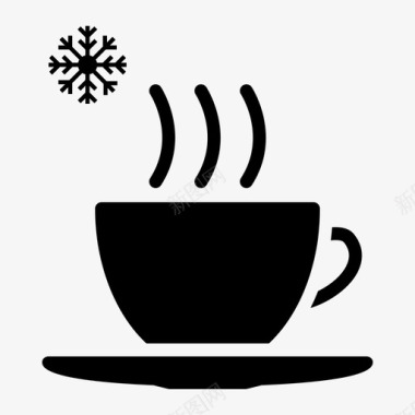 冬天的热咖啡杯子天气图标