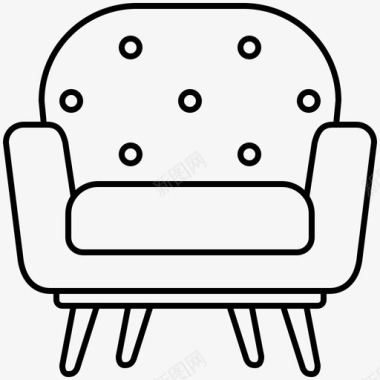 座椅扶手椅舒适设计图标
