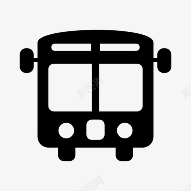 公共标识红公共汽车假日交通图标