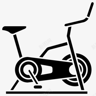 固定自行车运动员运动图标