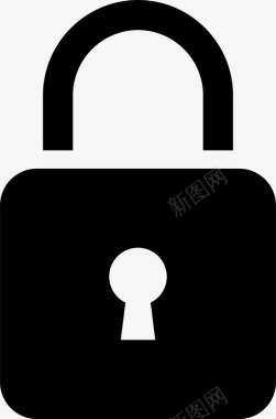 公共标识安全锁挂锁保护图标