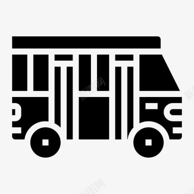 公共标识红校车公共交通图标