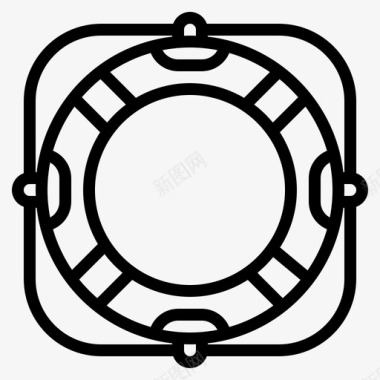 公共标识安全救生圈安全图标