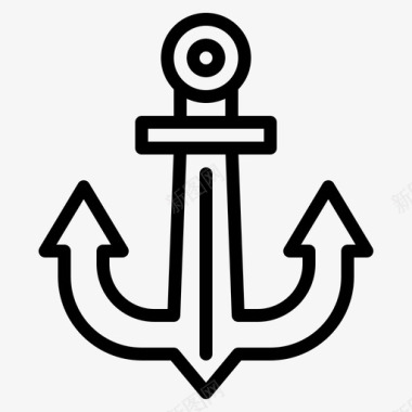 公共标识安全锚船保护图标