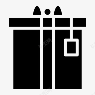 礼物盒子心形礼物盒子标签图标
