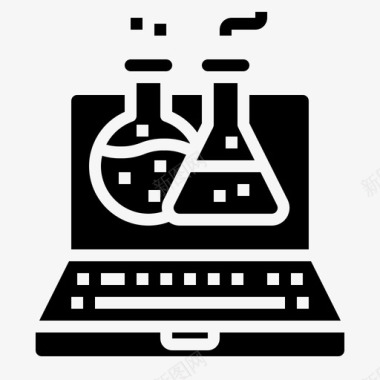 科学小实验笔记本电脑电脑实验室图标