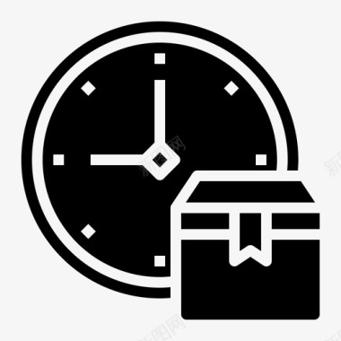 包装盒子样机时间盒子时钟图标