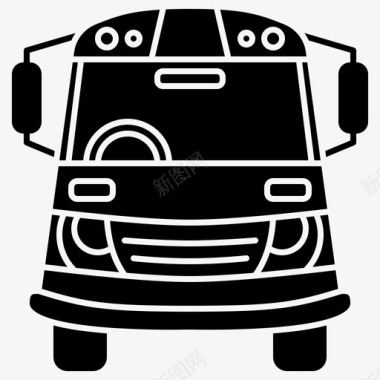 公共标识红巴士公共交通图标