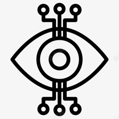 眼睛人工智能数字图标