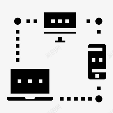 背景晶格化网络化共享化数据库化图标