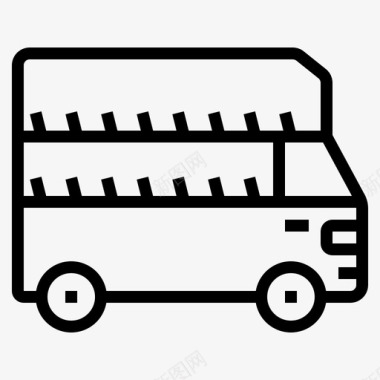 公共标识红公共汽车公共交通工具校车图标