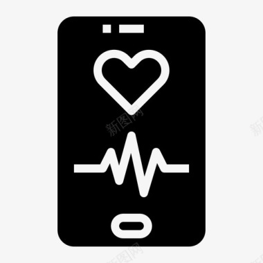 心率运动表心率医疗保健爱情图标