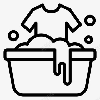 洗衣服水桶洗衣粉图标