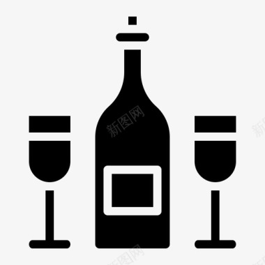 饮料瓶葡萄酒饮料瓶子图标