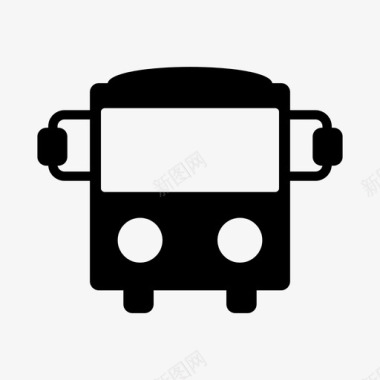 公共标识红公共汽车城市公共交通图标