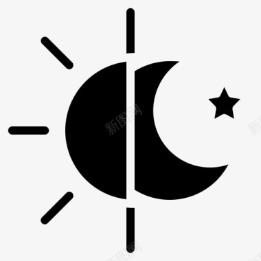 矢量标志日夜月亮太阳图标