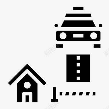 公共标识安全屏障汽车安全图标