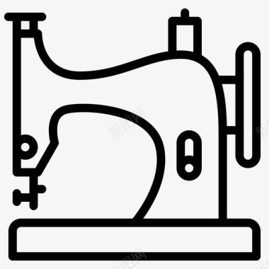 复古缝纫机裁缝复古图标