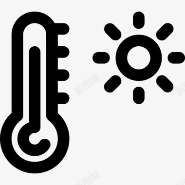 温度计热的太阳图标