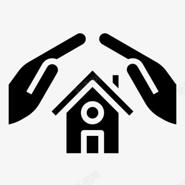 公共标识安全房子手保险图标