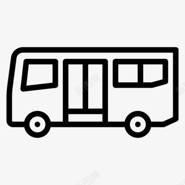 公共标识红公共汽车机场汽车图标