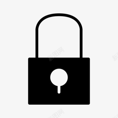 公共标识安全锁挂锁密码图标