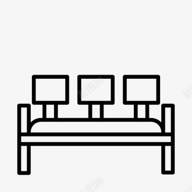 候车候车室座椅椅子家具图标