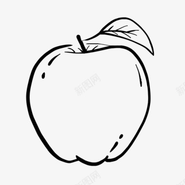 手绘苹果片苹果新鲜水果图标