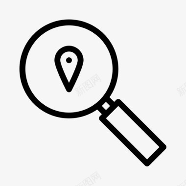 航行导航放大镜查找搜索图标