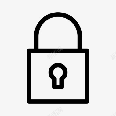 公共标识安全锁定保护安全图标