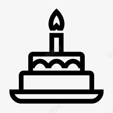 手绘蜡烛蛋糕蛋糕生日蜡烛图标