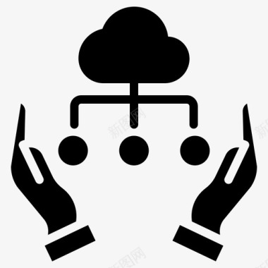 公共标识安全保护云数据库图标