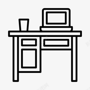 原木电脑桌电脑桌家具家用图标