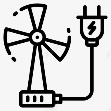 风车风车电力能源图标