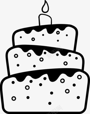 手绘蜡烛蛋糕蛋糕蜡烛糖果图标
