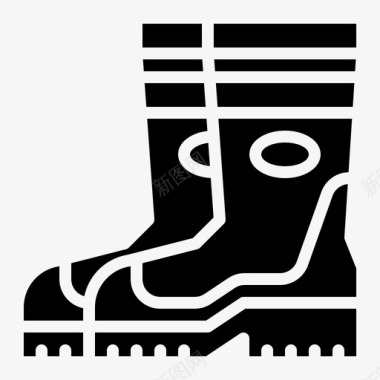 公共标识安全靴子防护安全图标