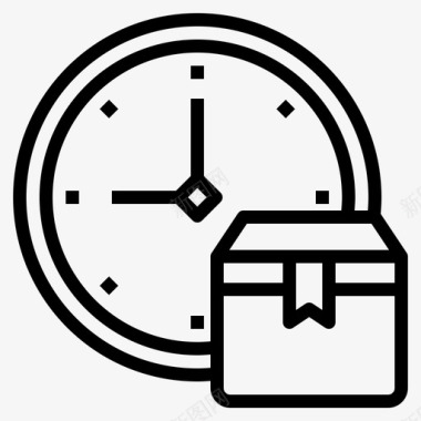 包装盒子样机时间盒子时钟图标