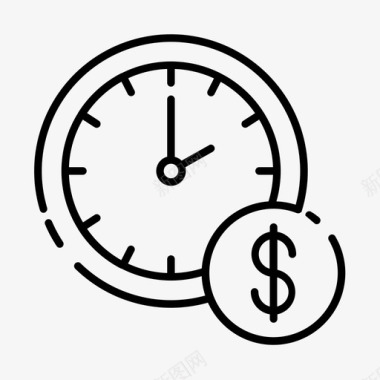 金融时钟货币时间商业时钟图标