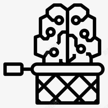 人工智能设计人工智能大脑教育图标