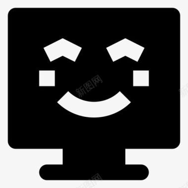 可爱的笑脸电脑表情符号图标