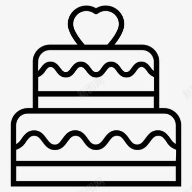 结婚素材婚礼蛋糕面包店庆典图标