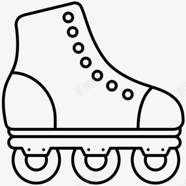 运动装美女溜冰鞋艺术靴子图标