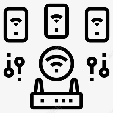 路由器网络路由器智能手机图标