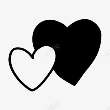 心形气球手绘心形涂鸦绘制爱情图标
