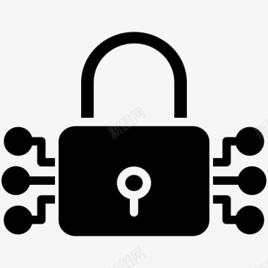 公共标识安全锁人工智能数字图标