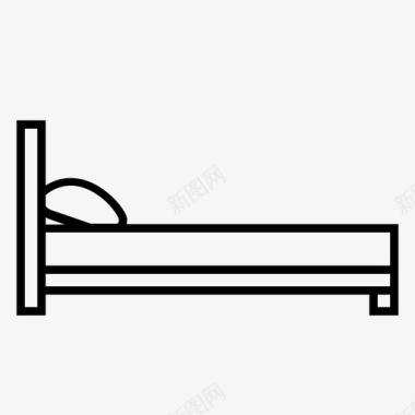 枕头床床垫枕头图标