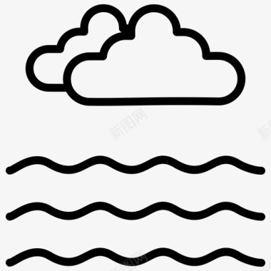 云海海海滩云图标